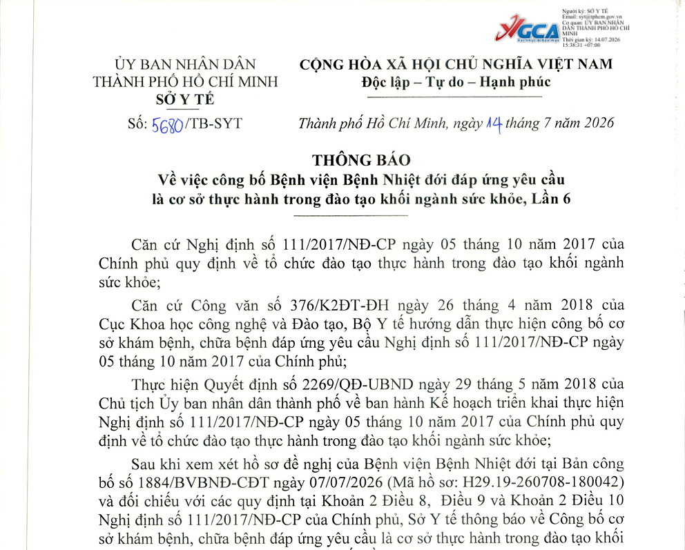 THÔNG BÁO: VỀ VIỆC CÔNG BỐ I9BET - Trang cá độ World Cup uy tín nhất việt nam 2026 ĐÁP ỨNG YÊU CẦU LÀ CƠ SỞ THỰC HÀNH TRONG ĐÀO TẠO KHỐI NGÀNH SỨC KHỎE, LẦN 6